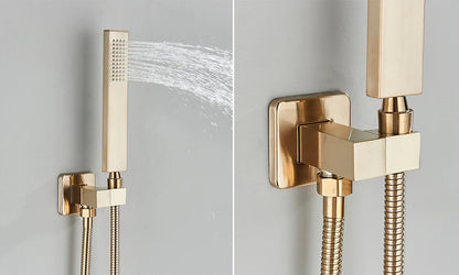 Thermostatic Wall Mounted Waterfall Rainfall Shower Head System