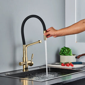 Solid Brass Kitchen Faucet With Filtered Water Tap