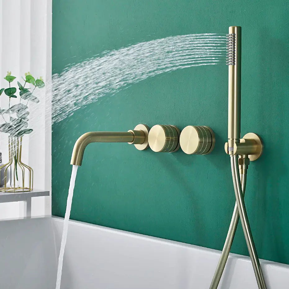 Bathroom Shower Faucet Set Mixer Valve With Bathtub Filler