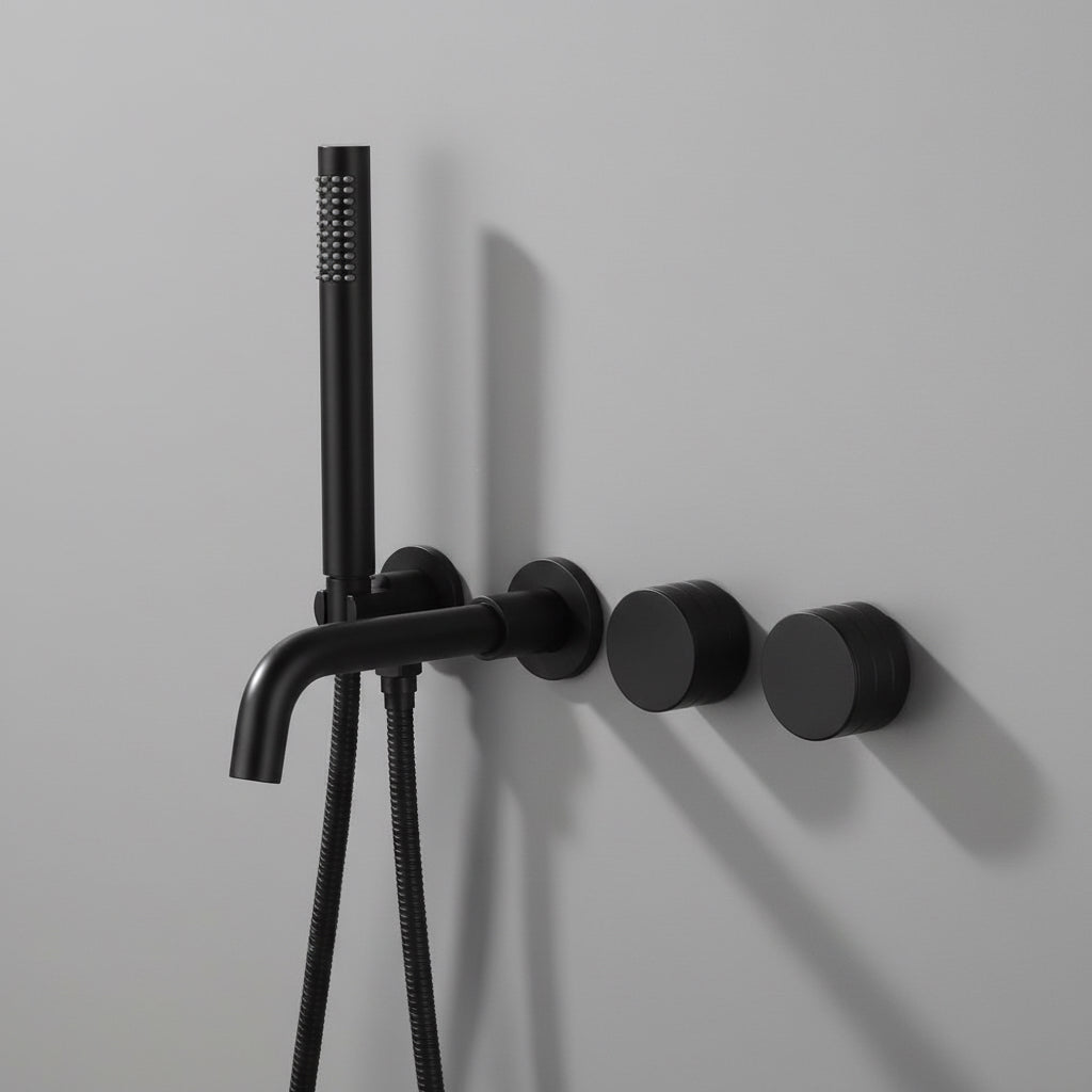 Windsor Bathtub Faucet With Handheld Shower – Dual Handle | AllFixture