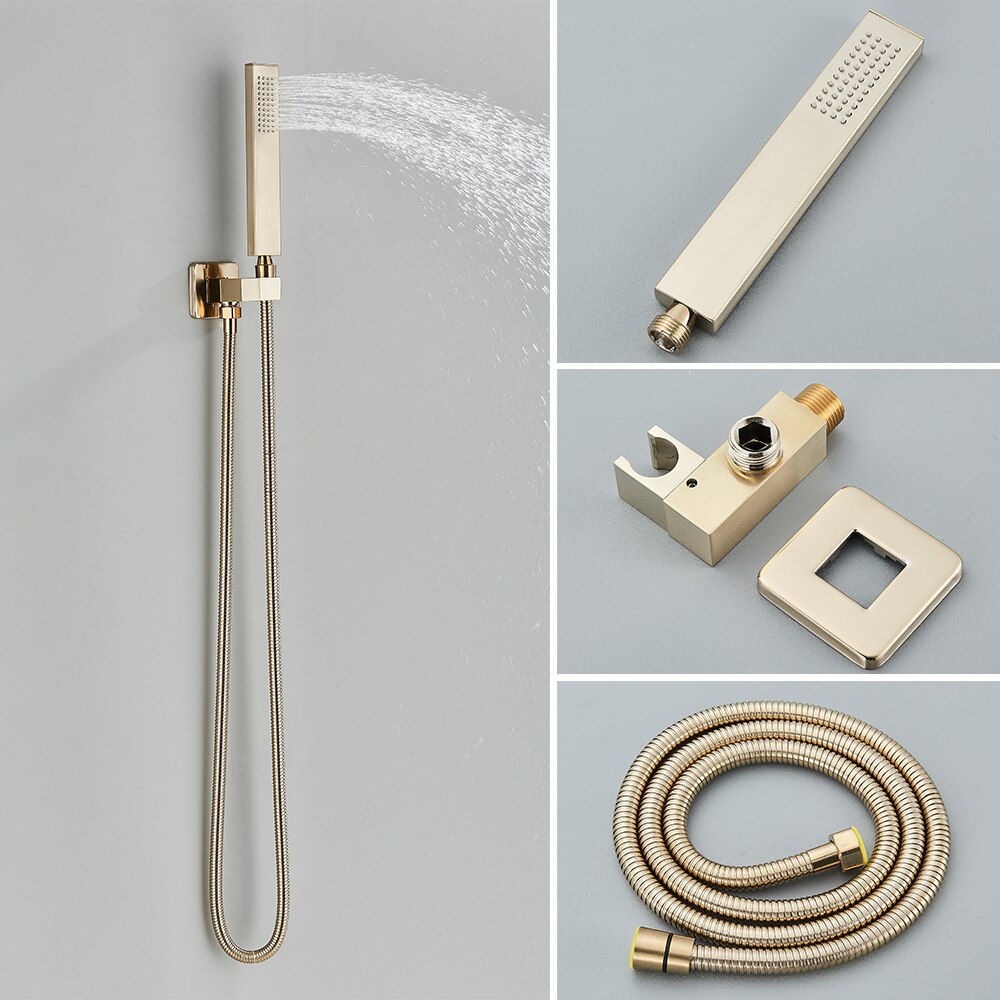 Thermostatic Wall Mounted Waterfall Rainfall Shower Head System