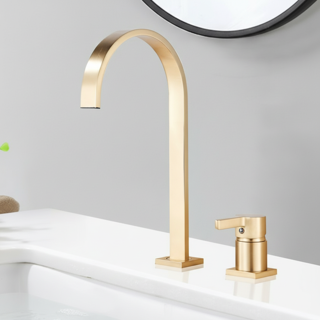 Valmont Solid Brass Bathroom Sink Faucet – Brushed | AllFixture
