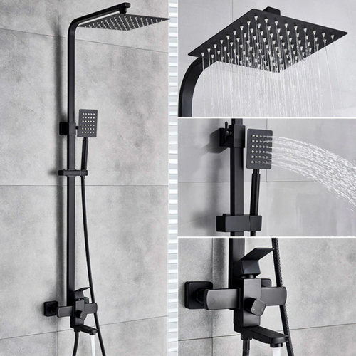 Solid Brass Rainfall Bath Shower System With Swivel Bath Spout