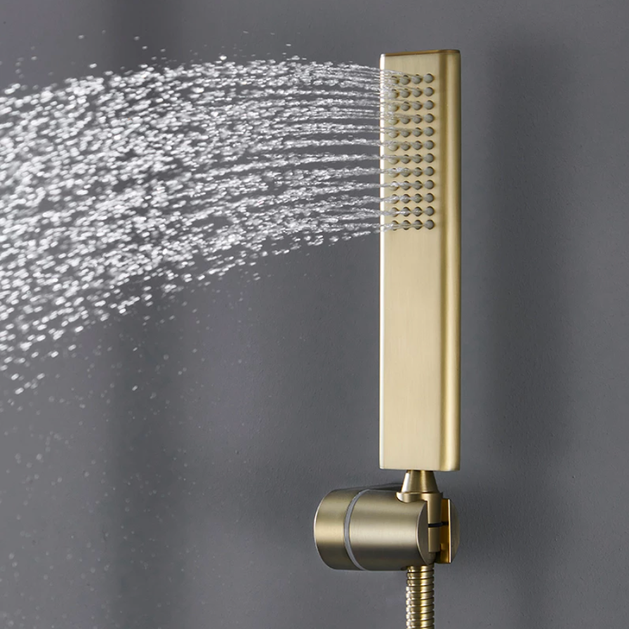 Wall Mounted Shower Faucet With Handheld Shower Sprayer