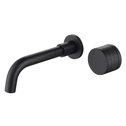 Wall Mounted Brass Matt Black Single Handle Bathtub Faucet