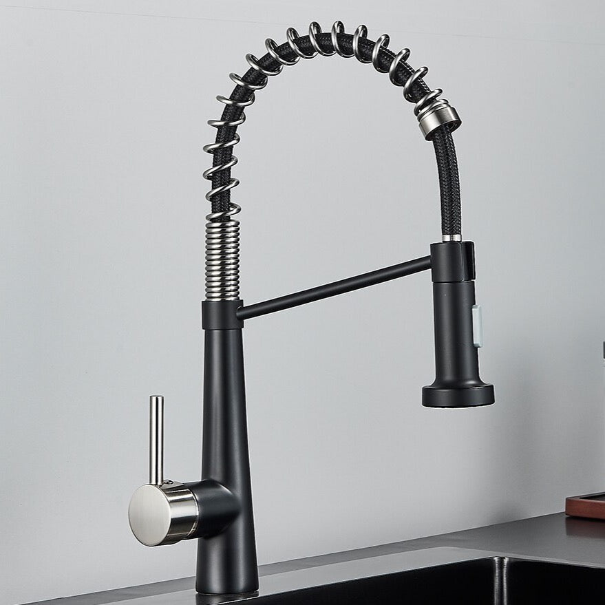 Deck Mounted Pull Down Sprayer Kitchen Sink Faucet