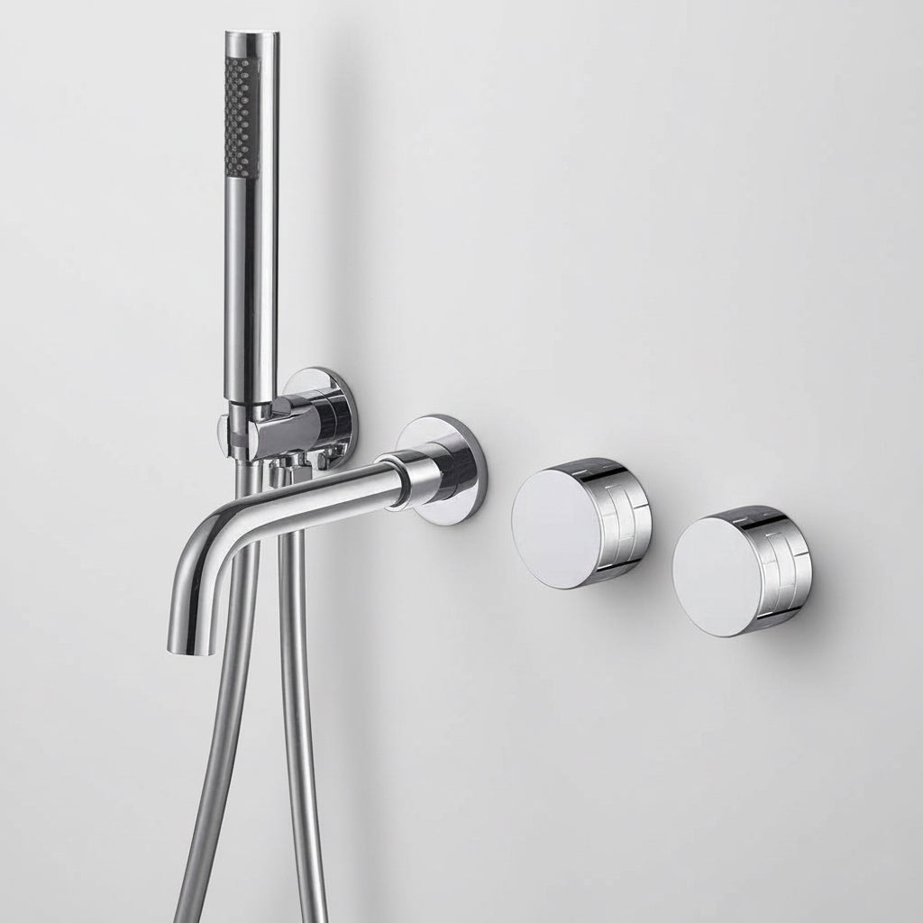 Windsor Bathtub Faucet With Handheld Shower – Dual Handle | AllFixture