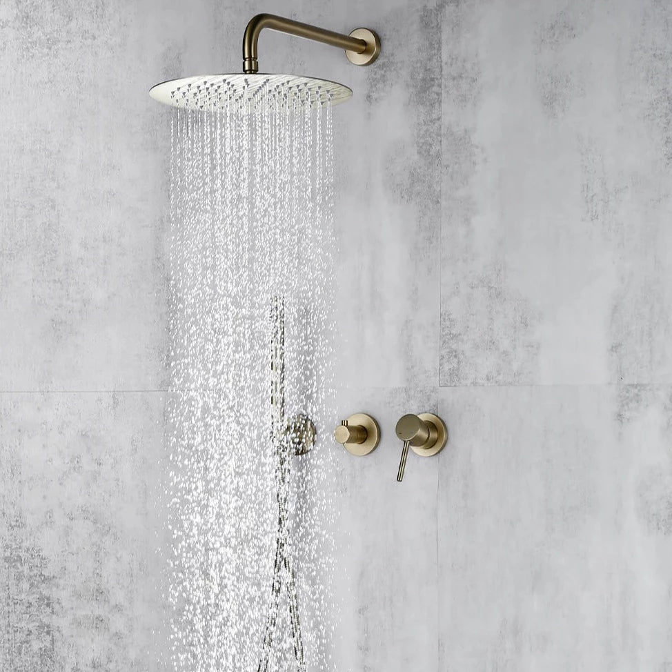 Wasser™ Brushed Gold Shower System With Handheld Sprayer