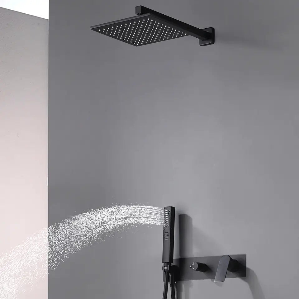 Wasser™ Complete Shower System With Handheld Sprayer, Matte Black